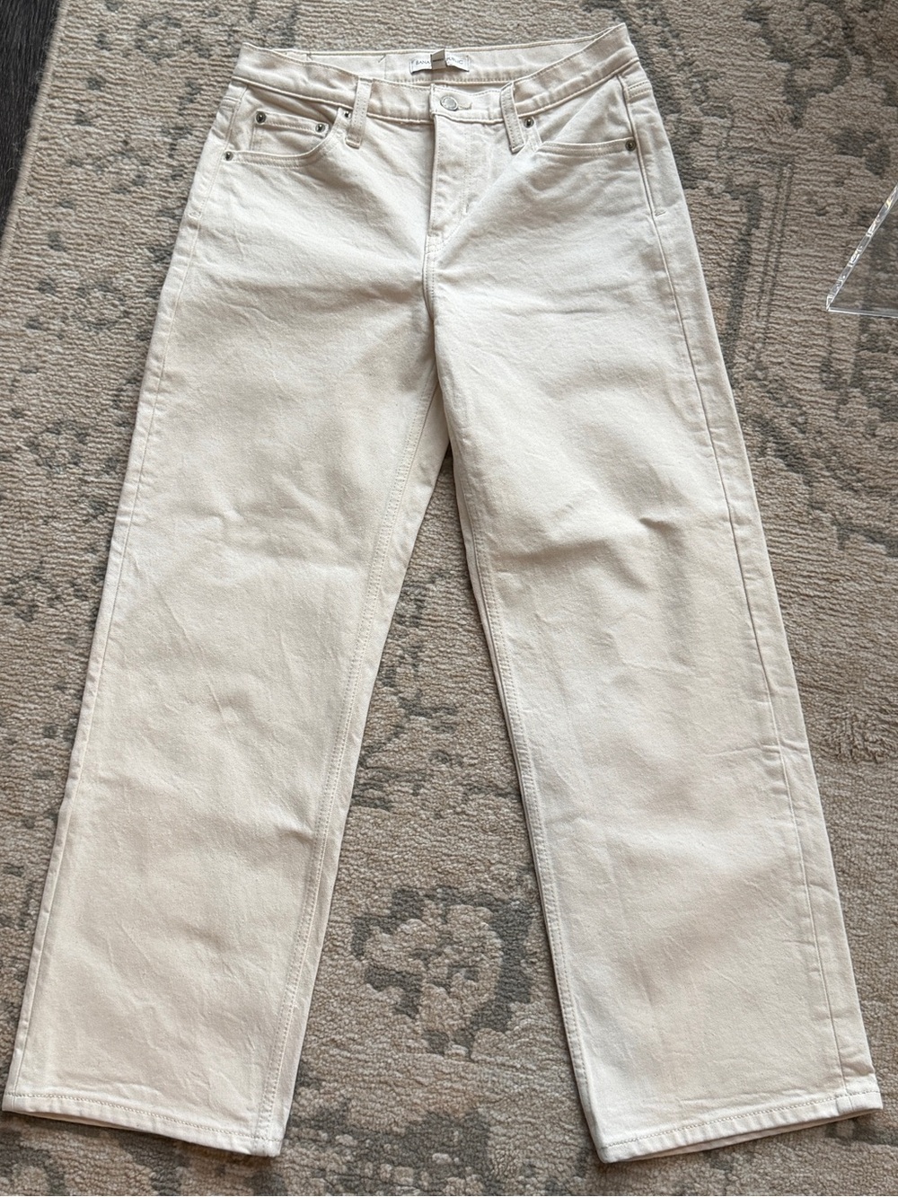 Banana Republic Mid-Rise 90s Straight Leg Jeans — Ankle Length - Cream/Ecru